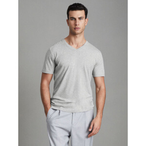 REISS DAYTON Short Sleeve Cotton V Neck T Shirt